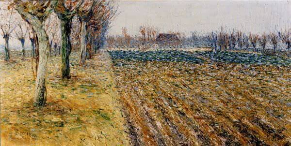 Umberto Boccioni, Paesaggio padovano, Padova gennaio 1903, olio su tela