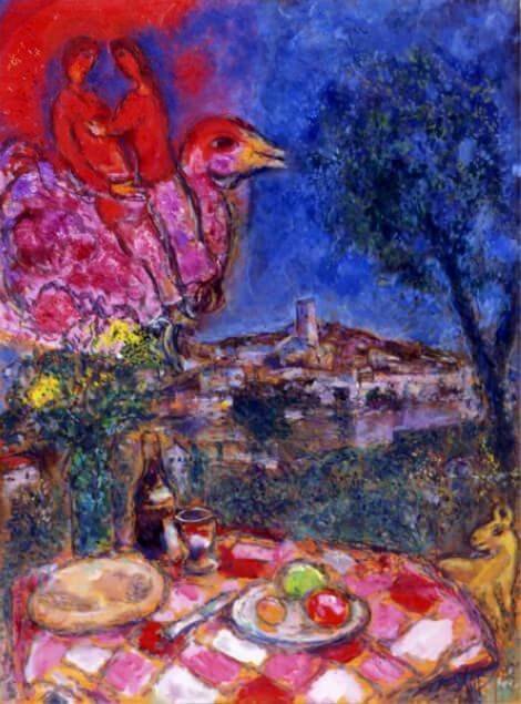 Marc Chagall, Le table devant le village chagall_6
