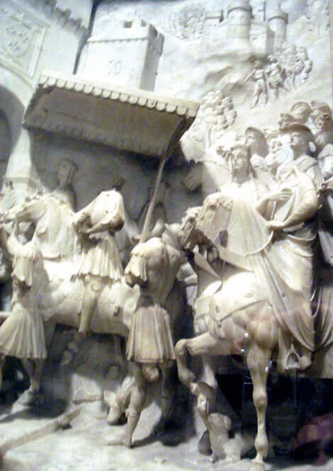 Il riquadro con l’ingresso del condottiero francese a Bologna gaston_6