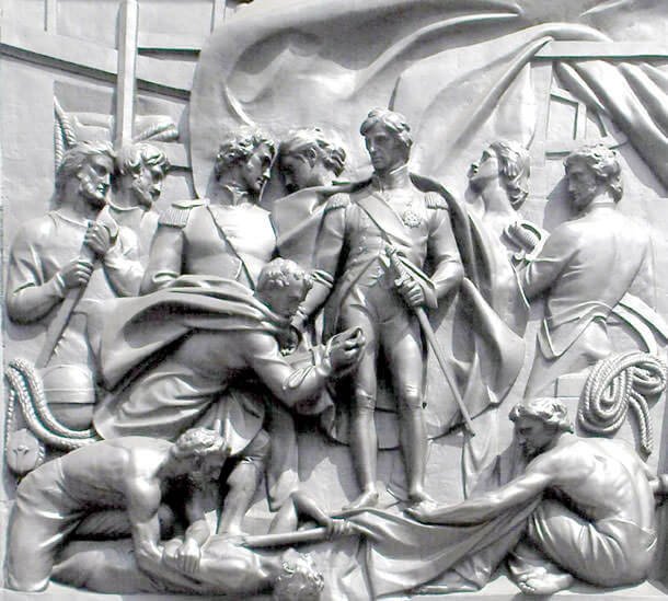 Il bassorilievo che ricorda la battaglia di Capo San Vincenzo del 1797 Nelson_4