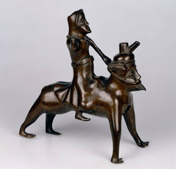 Aquamanile: Aristotele e Campaspe hermitage-alexander_de_grote-21