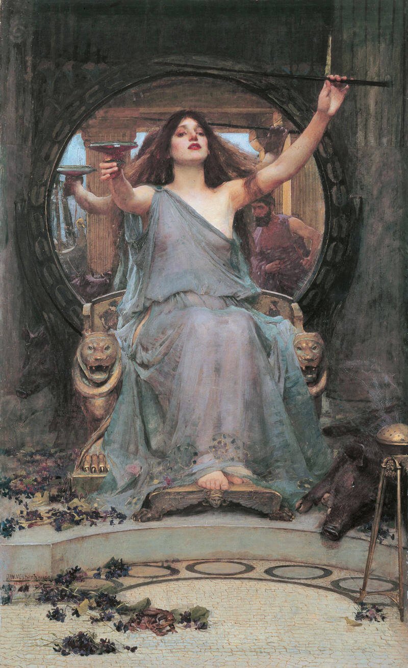 Circe offre a Ulisse una coppa | Dipinto di John William Waterhouse, 1891