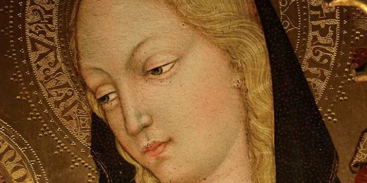 Particolare della Madonna con Bambino di Luca di Paolo