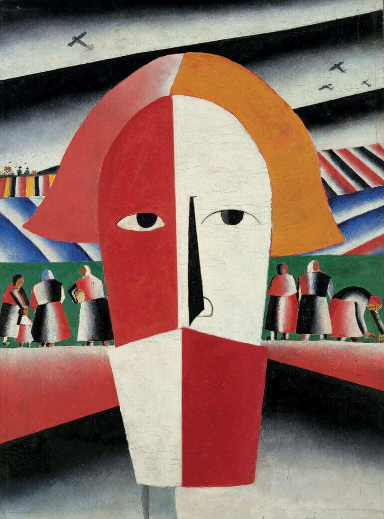 L'opera Testa di contadino del pittore russo Kazimir Malevič