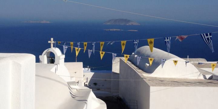 Panorama dalla Chora dell'isola greca di Anafi