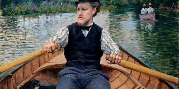 Caillebotte, Rematore con cappello a cilindro