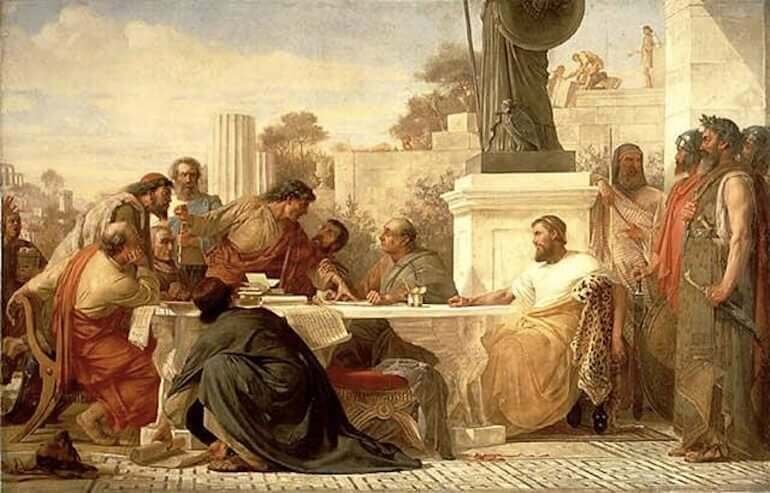 Edward Armitage, Julian the Apostate presiding at a conference of sectarian