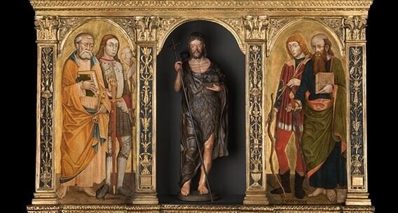 Un particolare del Polittico di San Giovanni Battista dei Marinoni