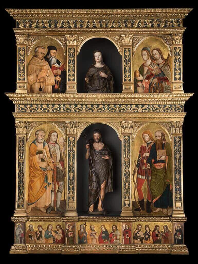 Il polittico di San Giovanni Battista dei Marinoni. Foto di Vittorio Calore