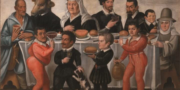 Anonimo pittore toscano del XVII secolo, Banchetto grottesco