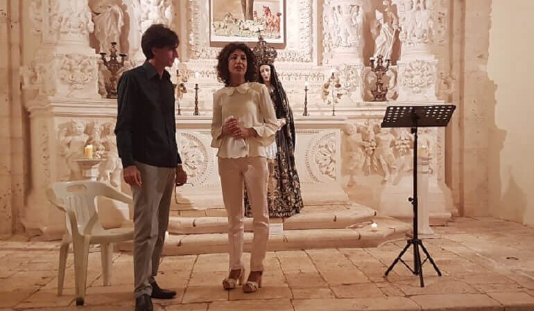 Vito Bianchi con Giovanna Curci assessore alla cultura di Cisternino