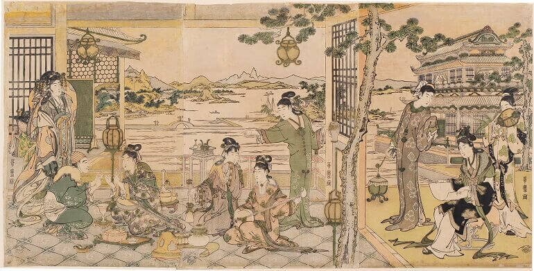 Kitagawa Utamaro, Beltà cinesi a un banchetto