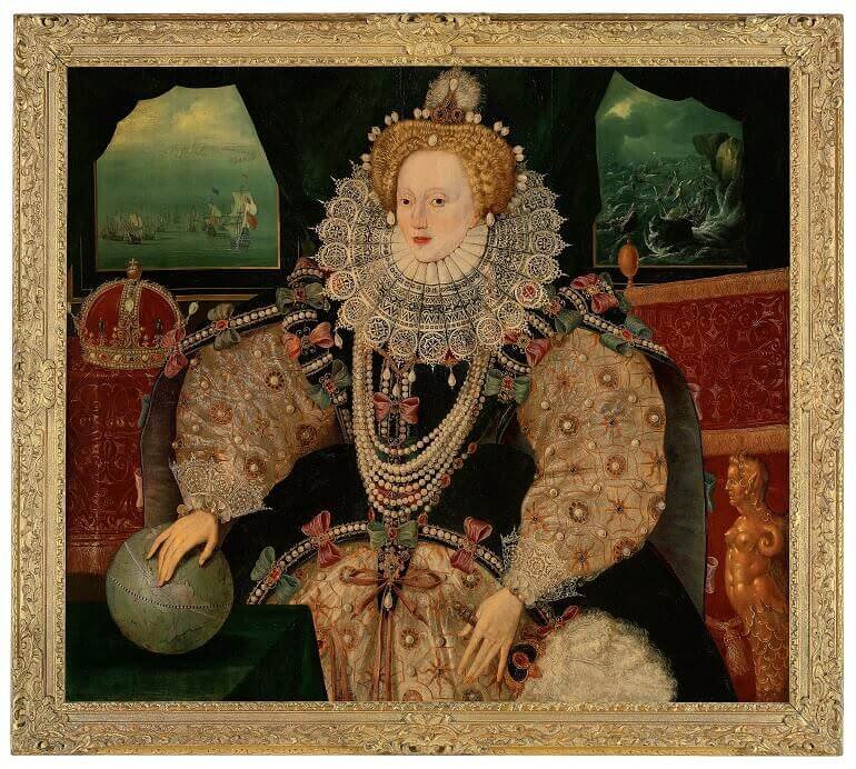 L'Armada Portrait di Elisabetta I, nella versione conservata ora a Greenwich