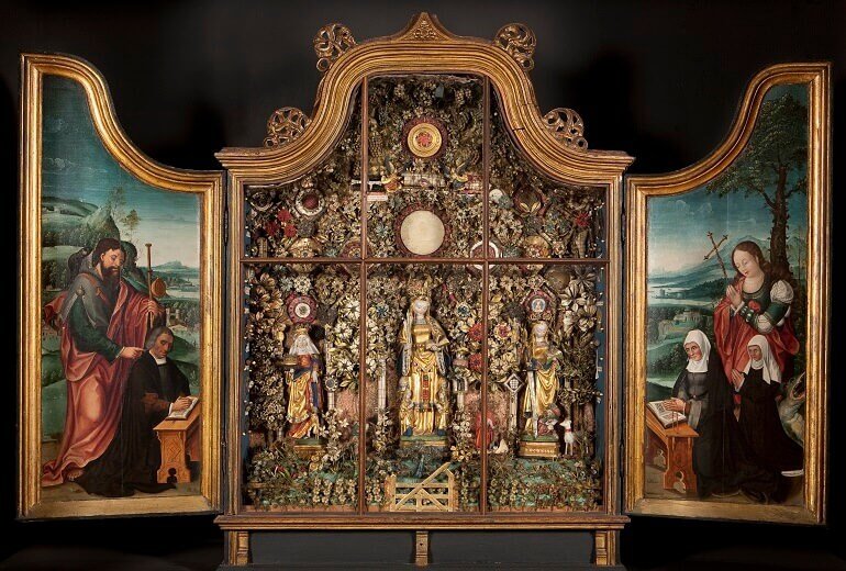 Una delle pale d'altare di Mechelen esposte alla mostra "In cerca di Utopia" a Lovanio