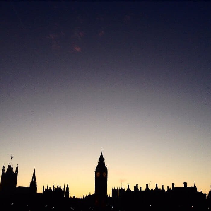 skyline notturno di Londra