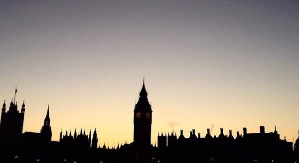 skyline notturno di Londra