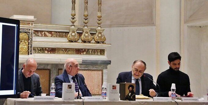 Umberto Morando, Angelo Stella, Armando Torno ed Emanuele Mazza alla Scuola della Cattedrale di Milano