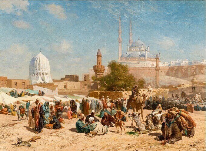 Cesare Biseo, La cittadella del Cairo, 1883, olio su tela
