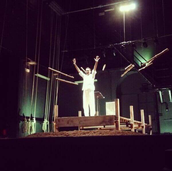 Corrado d'Elia al Teatro Litta di Milano al termine dello spettacolo "Io, Moby Dick"