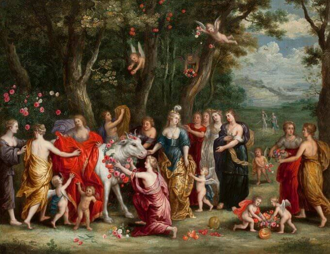 Guillam Forchondt e Ferdinand van Kessel, Il Ratto di Europa, dipinto su rame