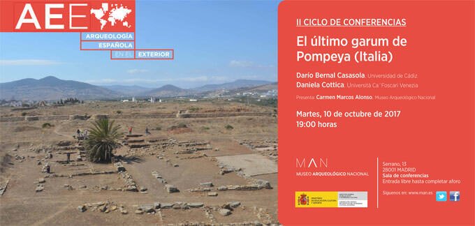 L'invito all'incontro sul garum a Pompei del Museo Archeologico Nazionale di Madrid