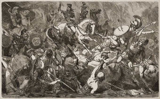 I Siracusani distruggono l'esercito ateniese al fiume Asinaro