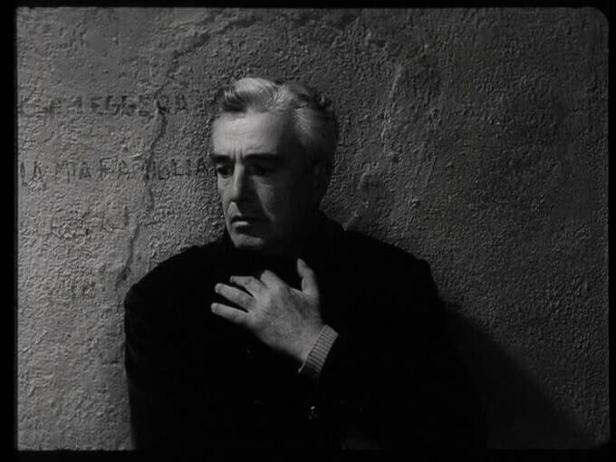 Vittorio De Sica nel film "Il generale Della Rovere" di Roberto Rossellini