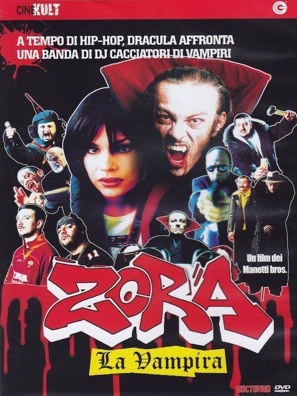La copertina del DVD del film "Zora la vampira" dei Mantetti Bros.