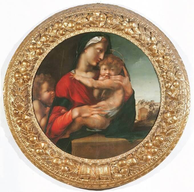 Alonso Berruguete, Madonna col Bambino e san Giovannino (Tondo Loeser)