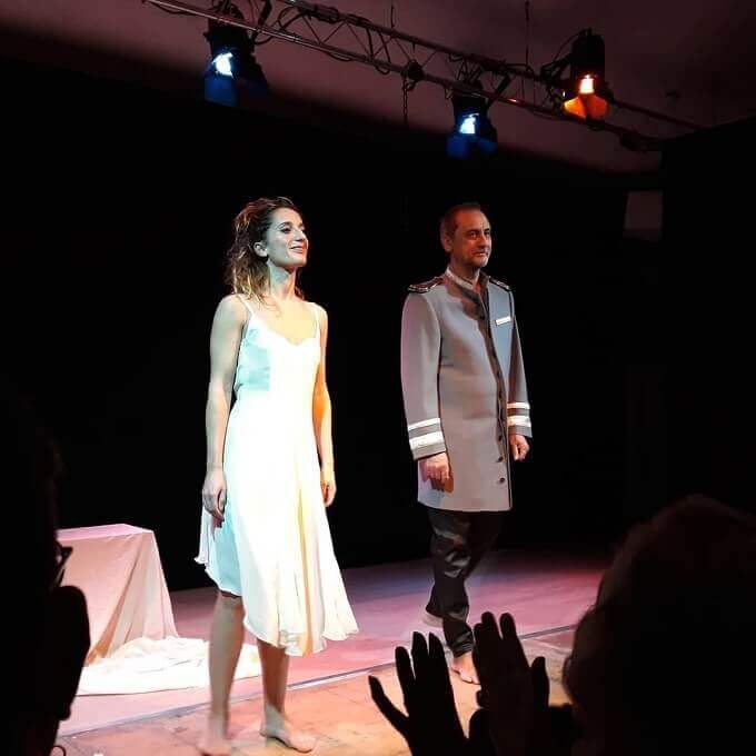 Federica D’Angelo e Luciano Mastellari al termine dello spettacolo "Pilato - Il Maestro e Margherita"