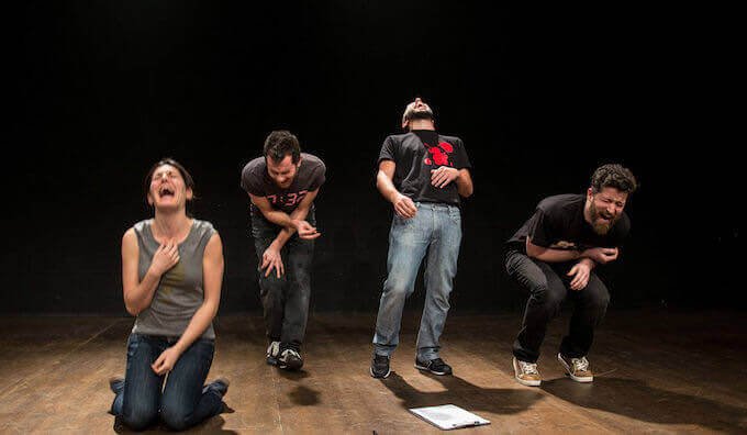 Una scena dello spettacolo "Homo ridens" di Sotterraneo