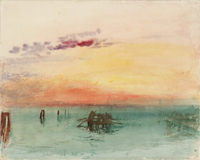 Joseph Mallord William Turner, Venice: Looking across the Lagoon at Sunset, Tate: Accepted by the nation as part of the Turner Bequest 1856