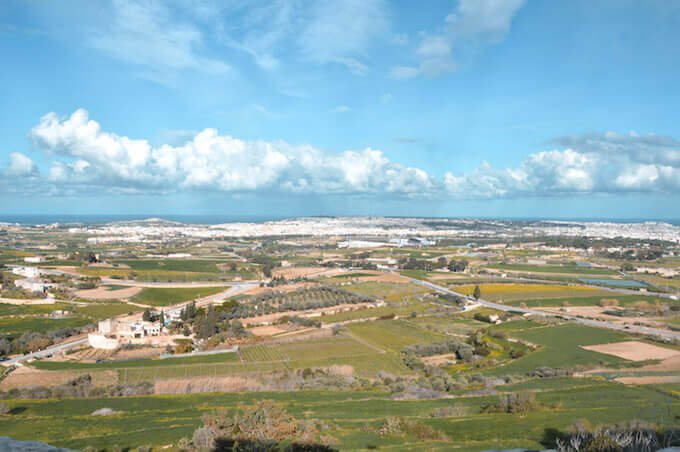 Vista dal bastione di Rabat, sull'isola di Malta