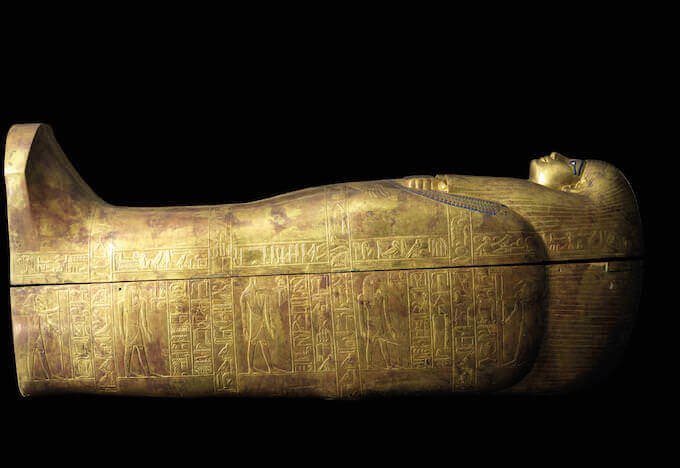 Sarcofago di Tuya. Legno, oro, argento. Valle dei Re, tomba di Yuya et Tuya XVIII dinastia, regno di Amenofi III - Il Cairo, Museo Egizio, JE 68965, JE 95233 © Laboratoriorosso Srl