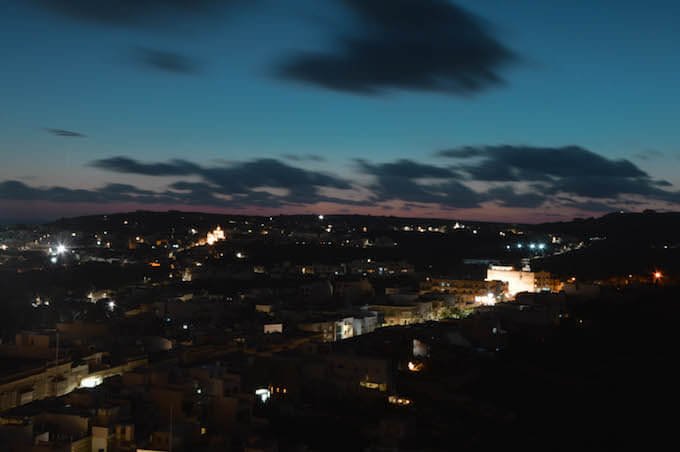 Victoria - Rabat sull'isola di Gozo al tramonto