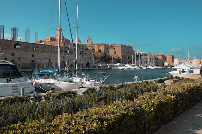 La darsena e l'arsenale veneziano di Senglea, sull'isola di Malta