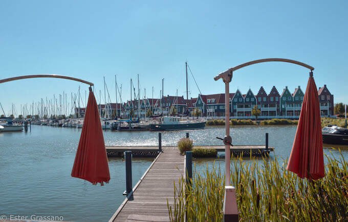 Case sul porto a Volendam, in Olanda