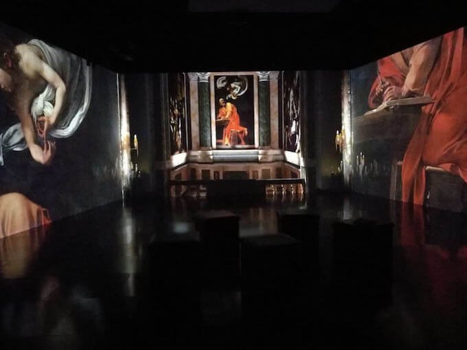 Un'immagine della mostra immersiva "Caravaggio. Oltre la tela"