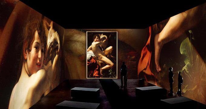 Un'immagine della mostra immersiva "Caravaggio. Oltre la tela"
