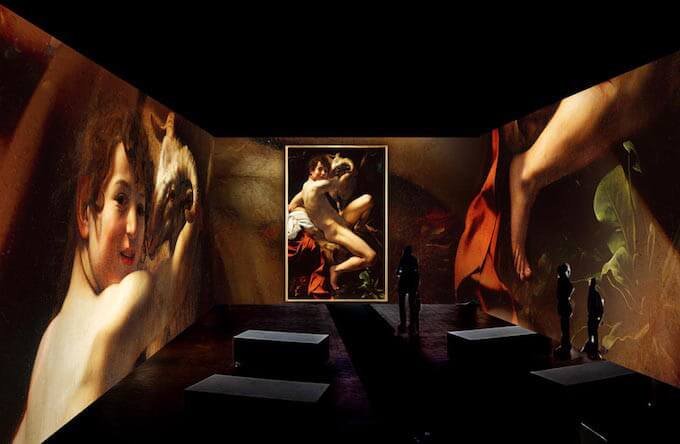 Un'immagine della mostra immersiva "Caravaggio. Oltre la tela"