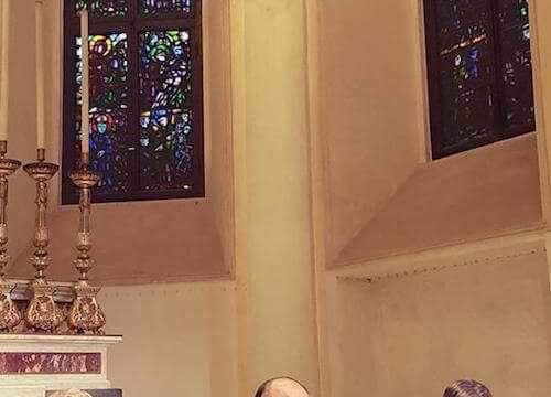 Paolo Conte alla Scuola della Cattedrale di Milano, con Armando Torno e monsignor Borgonovo