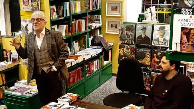 Gian Piero Piretto con Max Collini alla Libreria Cortina di Milano
