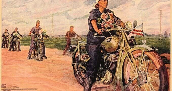 Corsa motociclistica delle mogli degli ingegneri, 1937, URSS