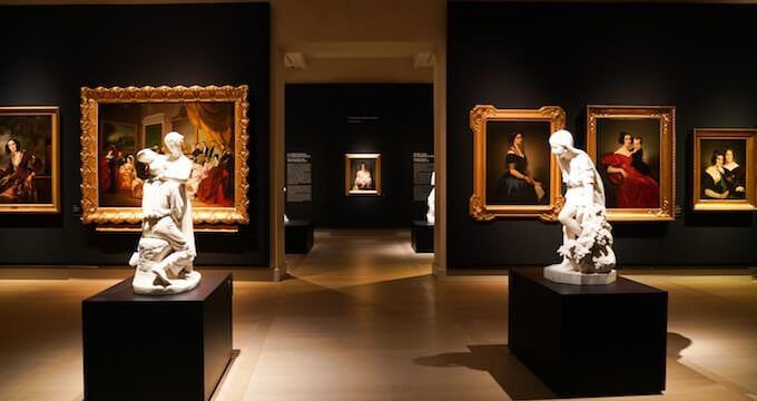 Un'immagine dell'allestimento della mostra sul Romanticismo alle Gallerie d'Italia di Milano. Foto di Alessandro Cervetti