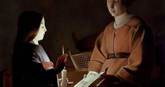 Georges de La Tour (studio) Educazione della Vergine, 1650 ca. Olio su tela, 83,8 x 100,3 cm The Frick Collection, New York, Stati Uniti