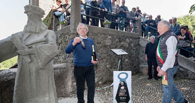 Inaugurazione della statua di Leonardo al Santuario della Rocchetta