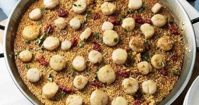 Paella "capesante e 'nduja"