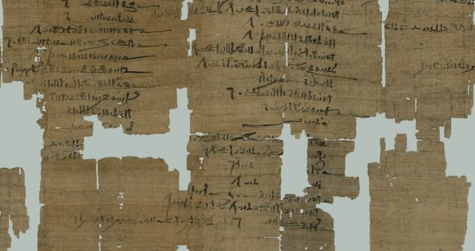 Particolare di un papiro del Museo Egizio di Torino