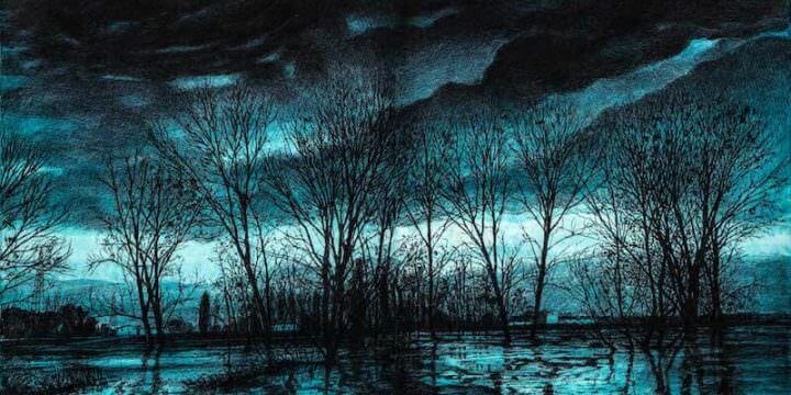 Andrea Chiesi, Eschatos D33, 2019, pennarelli e china su carta