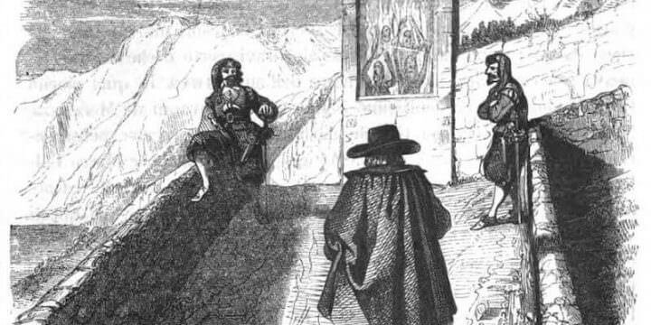 Francesco Gonin, Incontro tra don Abbondio e i bravi, edizione del 1840 de "I promessi sposi" di Manzoni